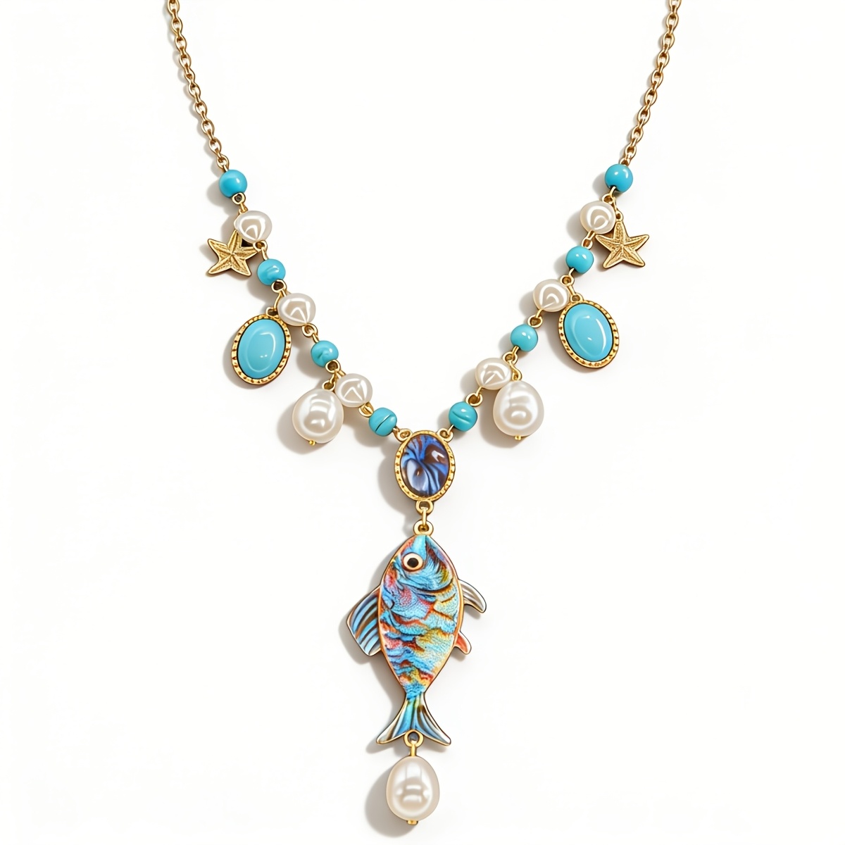 Women's Marine-Style Fish-Shaped Pendant Necklace